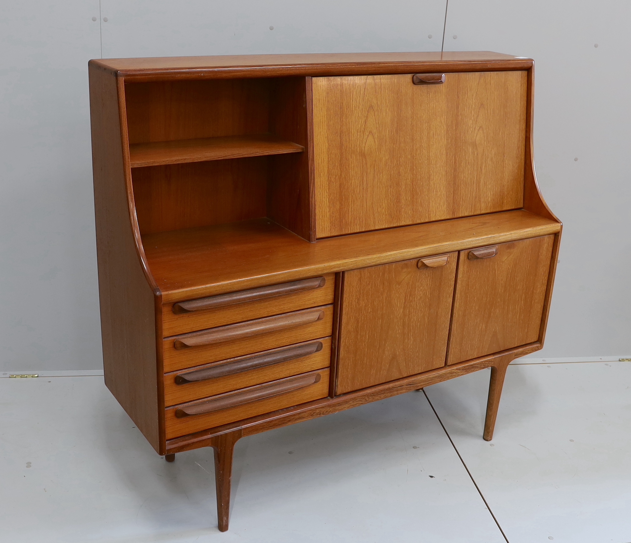 John Herbert for Younger Furniture - A teak high sideboard, width 145cm, depth 46cm, height 130cm